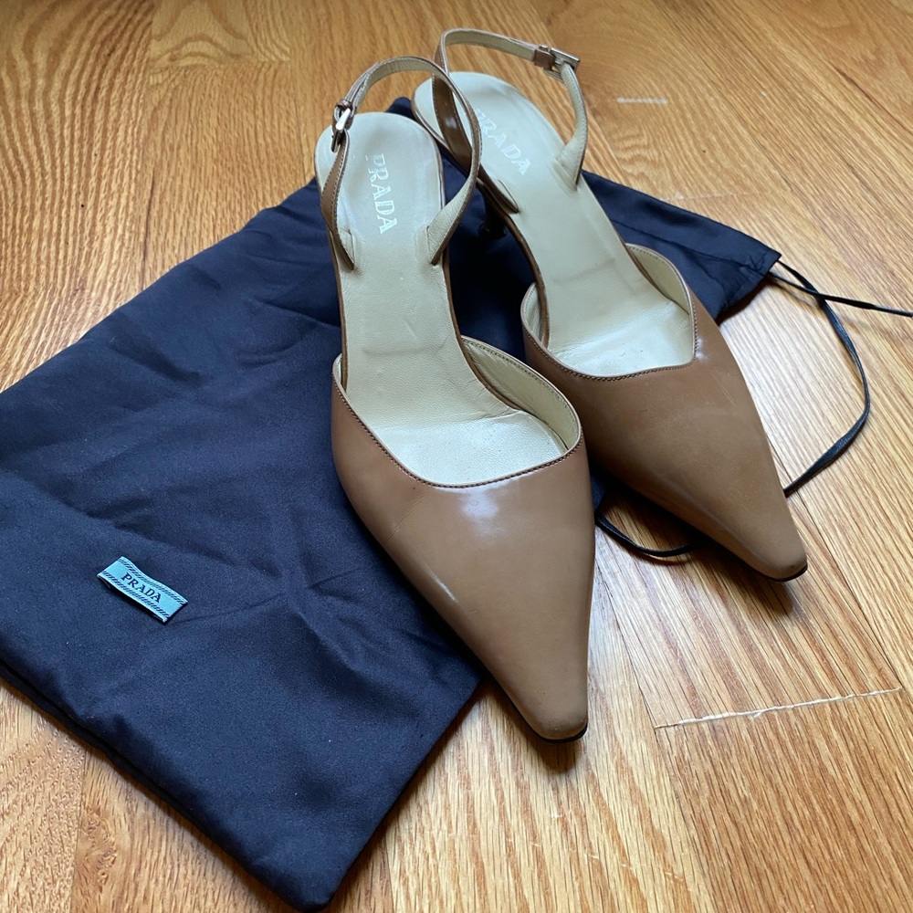 Prada Slingback Kitten Heels